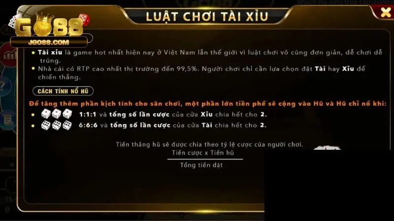 Tài xỉu tại Go88 là trò chơi đơn giản nhưng thú vị