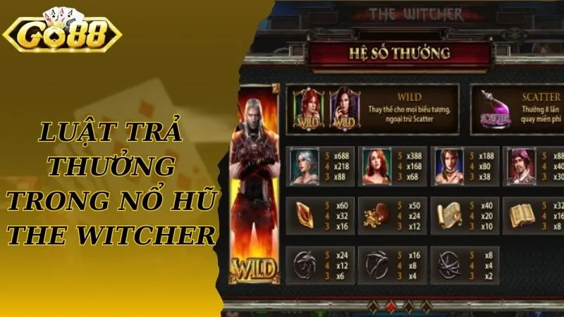 Luật trả thưởng trong hũ The Witcher vô cùng hấp dẫn